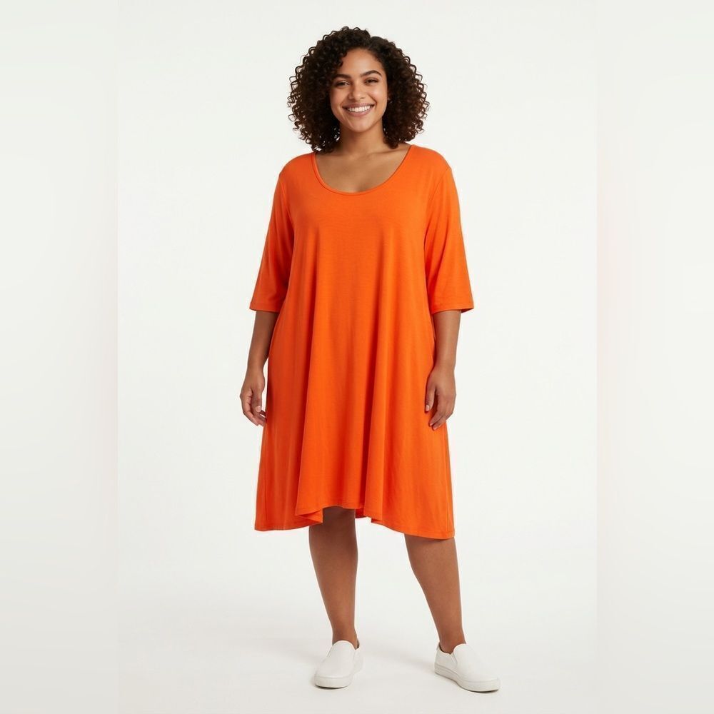 24seven Orange knit short sleeve dress NWT size 3X
